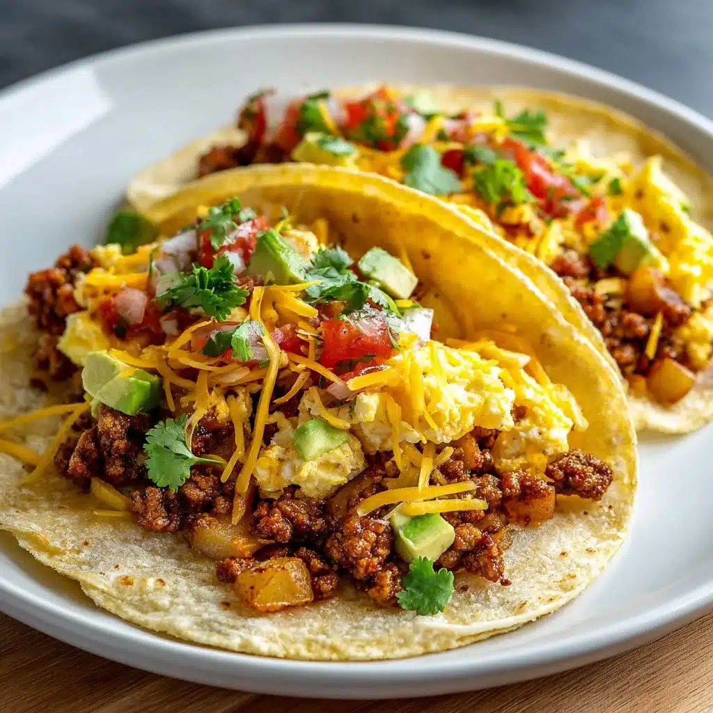 Croctpot Breakfast Tacos: A Delicious Morning Delight 3 Crockpot breakfast tacos with eggs, cheese, and fresh toppings
