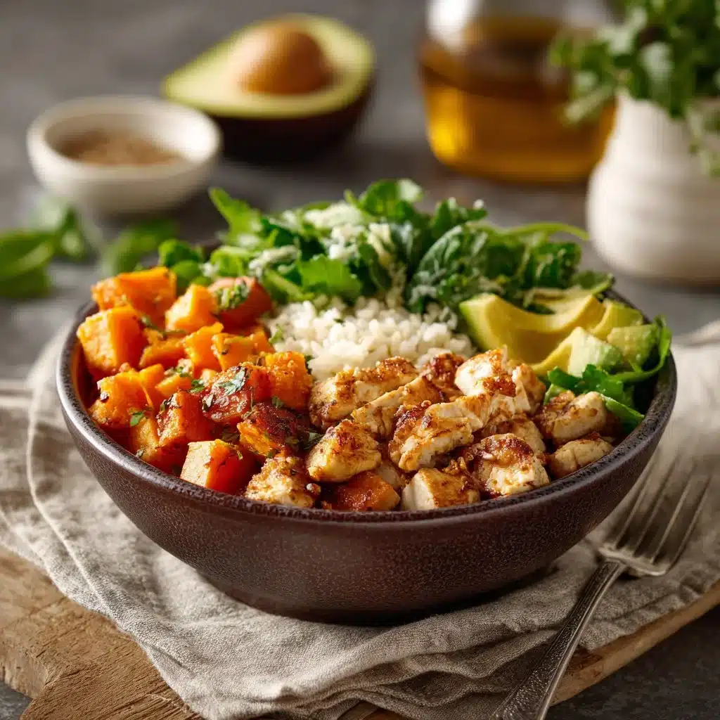 Healthy Chicken & Sweet Potato Rice Bowl