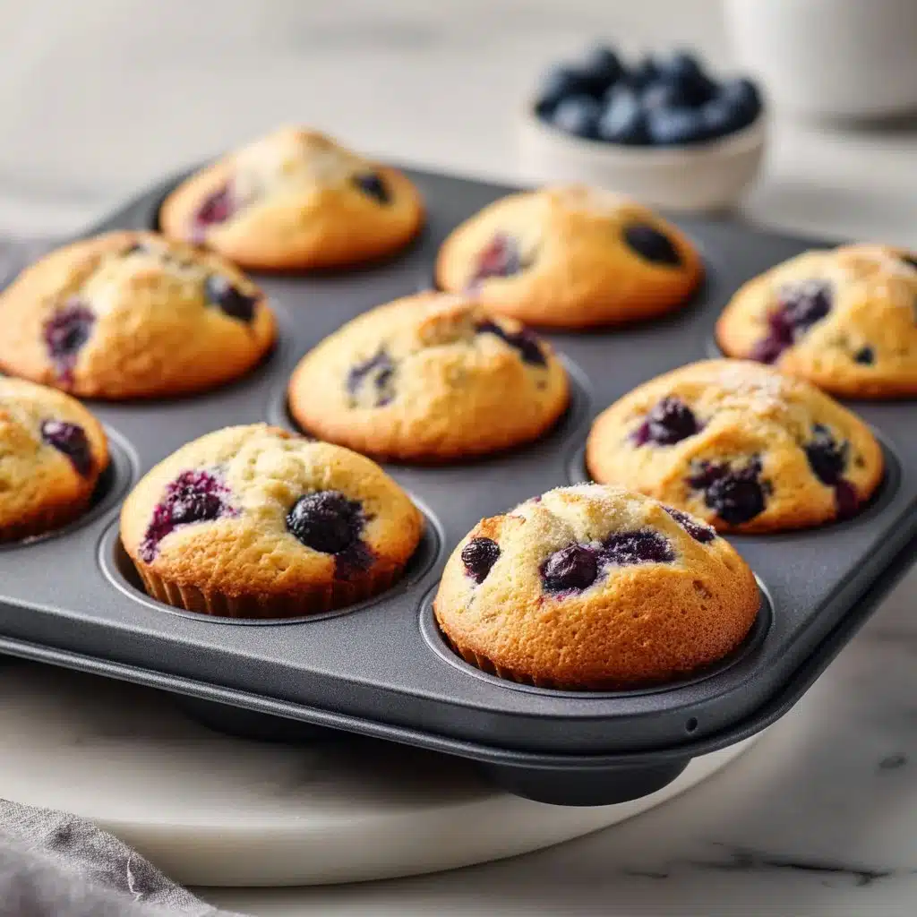 Delicious hearty blueberry protein muffins fresh out of the oven