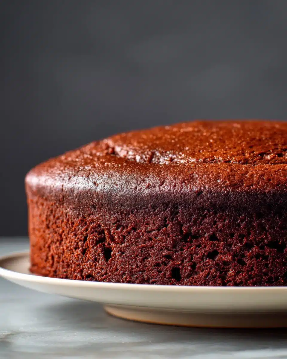 Matilda's rich chocolate cake topped with chocolate frosting and decorations