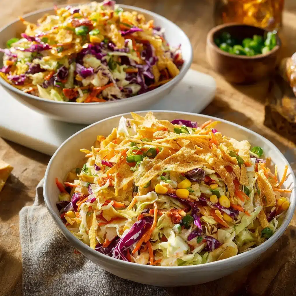 Bowl of vibrant, bold flavor-packed coleslaw with fresh vegetables