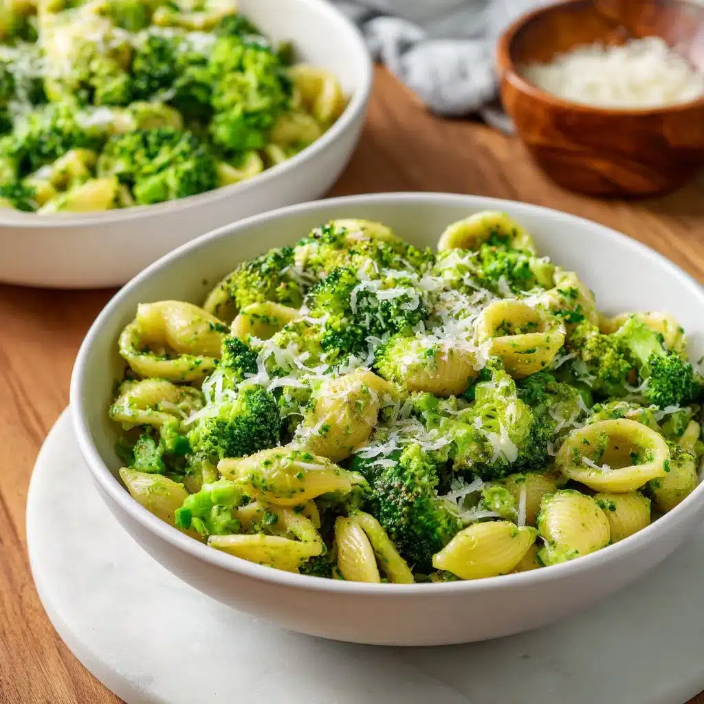 Bowl of easy healthy broccoli pasta with vibrant colors and fresh ingredients