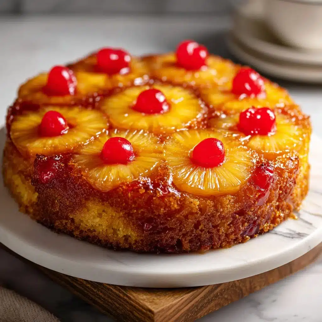 Easy Pineapple Upside Down Cake: A Sweet Tropical Delight 3 Delicious easy pineapple upside down cake served on a plate