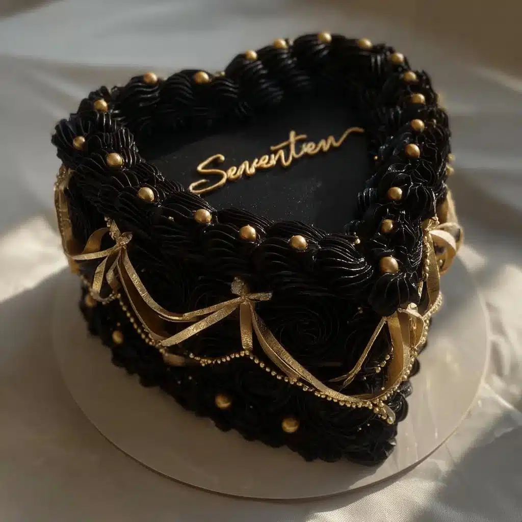 Delicious heart-shaped cake decorated for a romantic celebration.