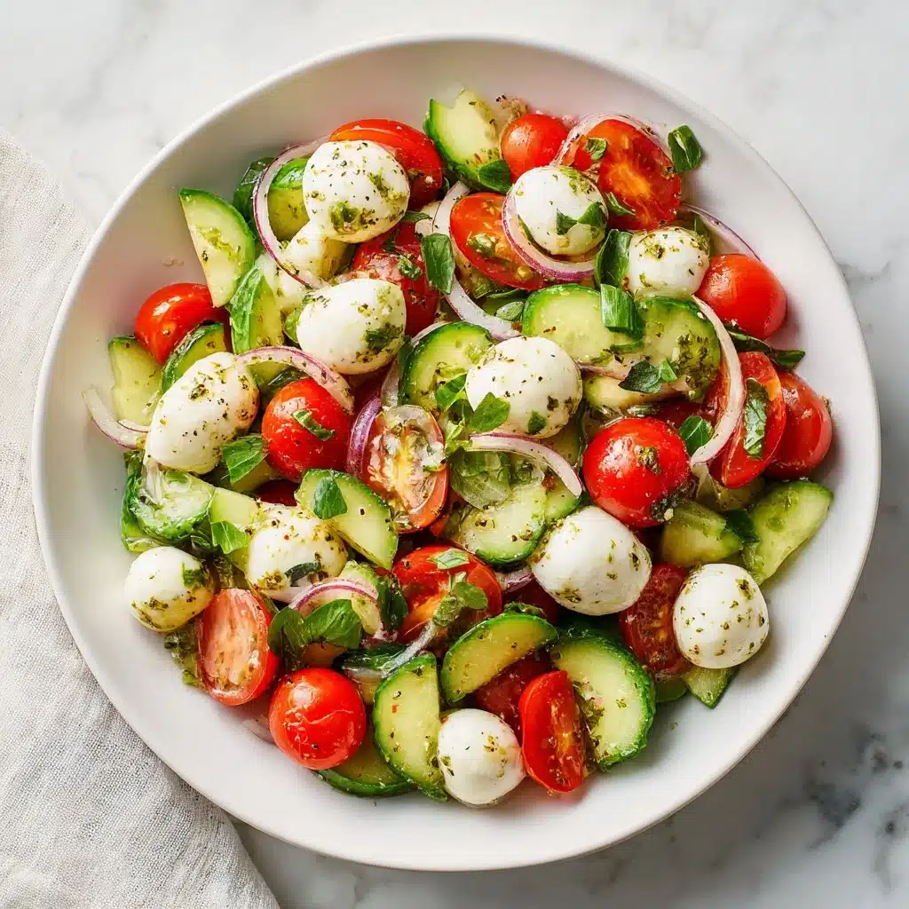 Refreshing Juicy Cucumber Caprese Salad Recipe to Try Today 3 Juicy Cucumber Caprese Salad with fresh cucumbers, tomatoes, and mozzarella