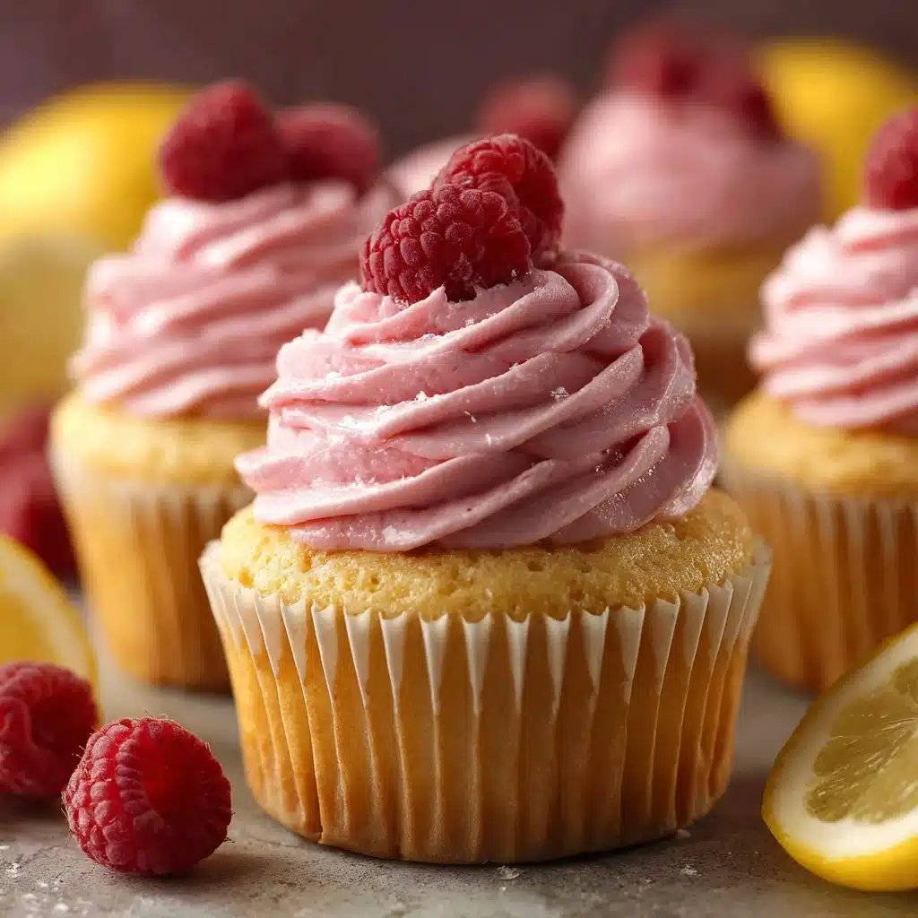 Delightful Lemon Cupcakes with Raspberry Buttercream Frosting 4 Lemon Cupcakes with Raspberry Buttercream Frosting