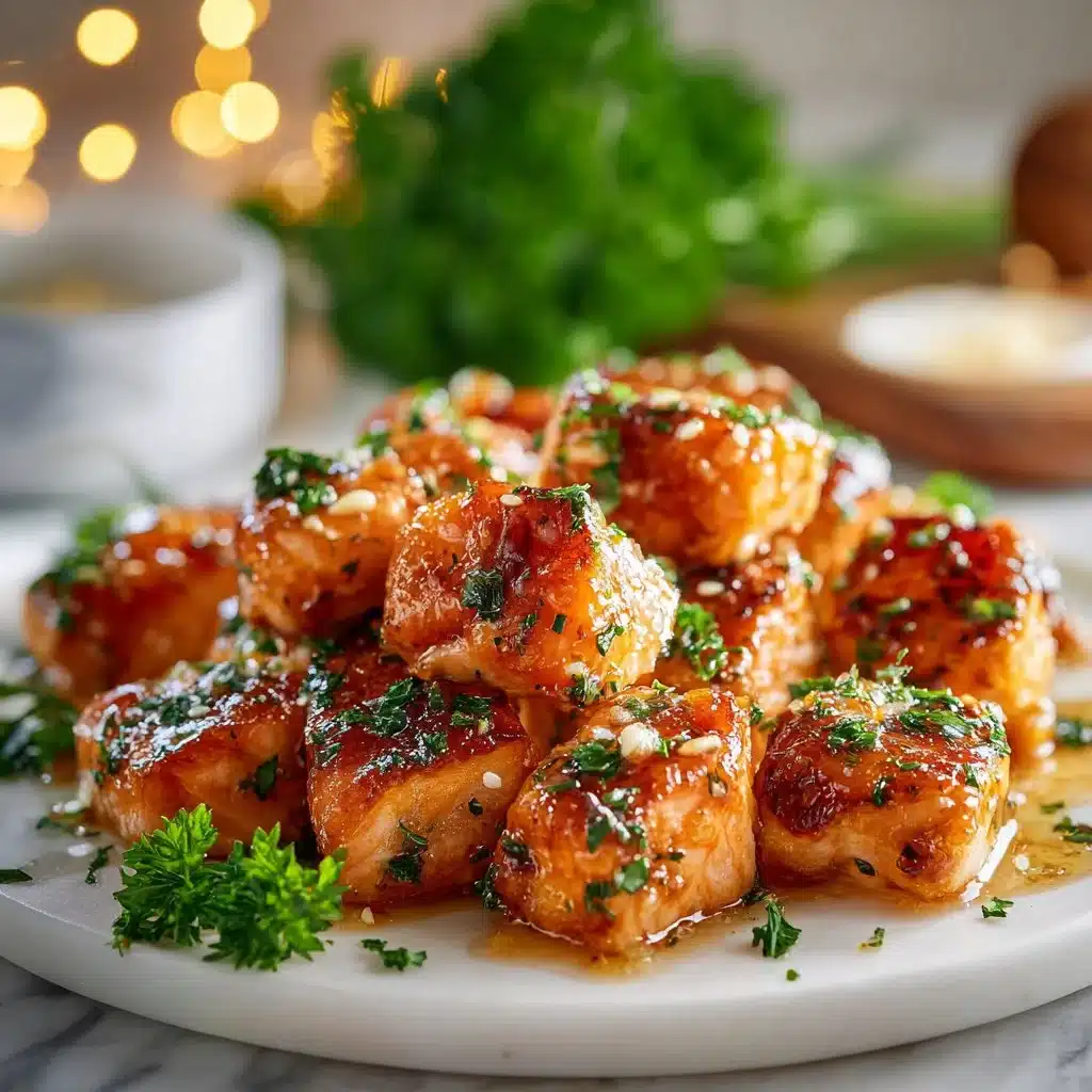 Air Fryer Honey Garlic Salmon Bites: A Flavorful Delight 3 Delicious Air Fryer Honey Garlic Salmon Bites ready to serve