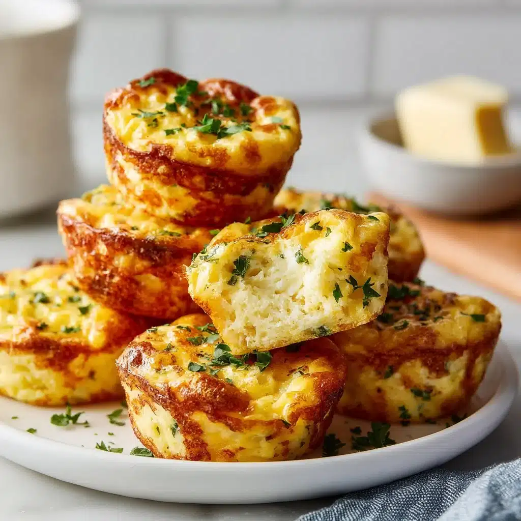 Cheesy muffin tin cottage cheese egg bites ready to be served