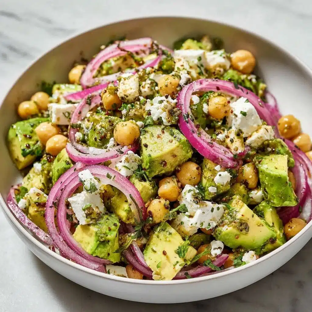 Chickpea Feta Avocado Salad: A Refreshing Delight 3 Chickpea Feta Avocado Salad with fresh ingredients in a bowl