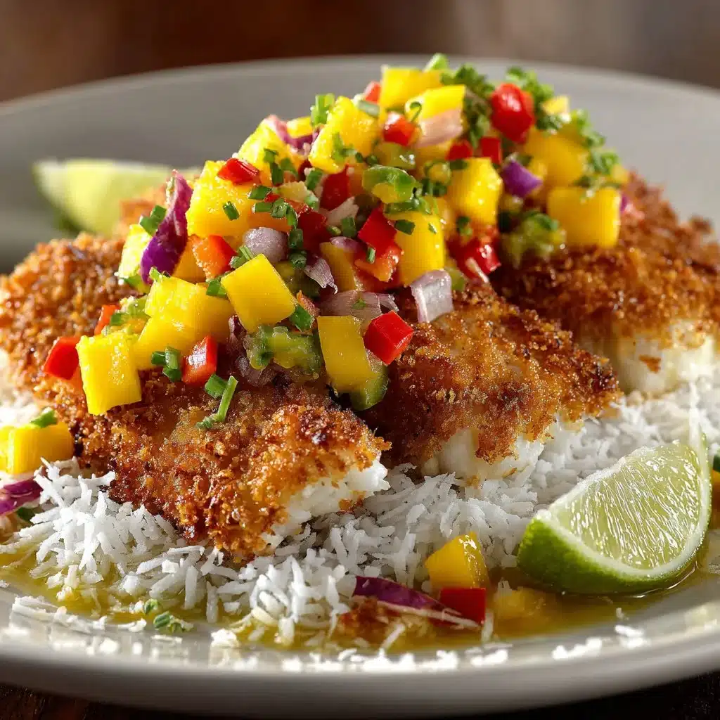 Coconut Crusted Fish with Mango Salsa