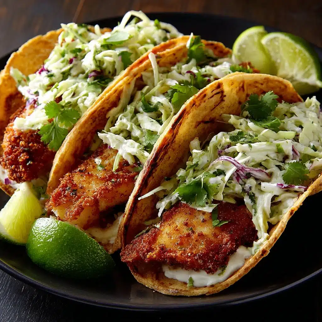 Crispy Fish Tacos with Cilantro Lime Slaw