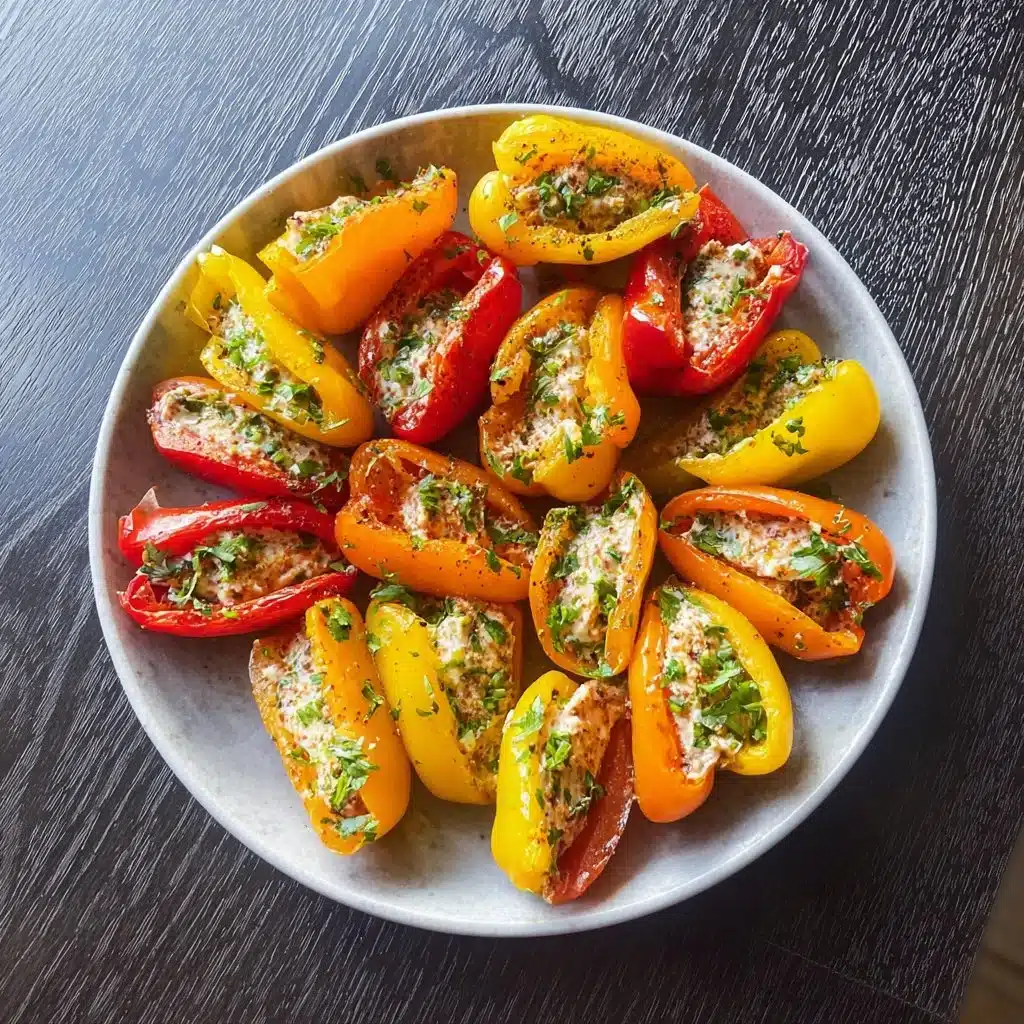Cheese stuffed mini peppers with everything bagel seasoning