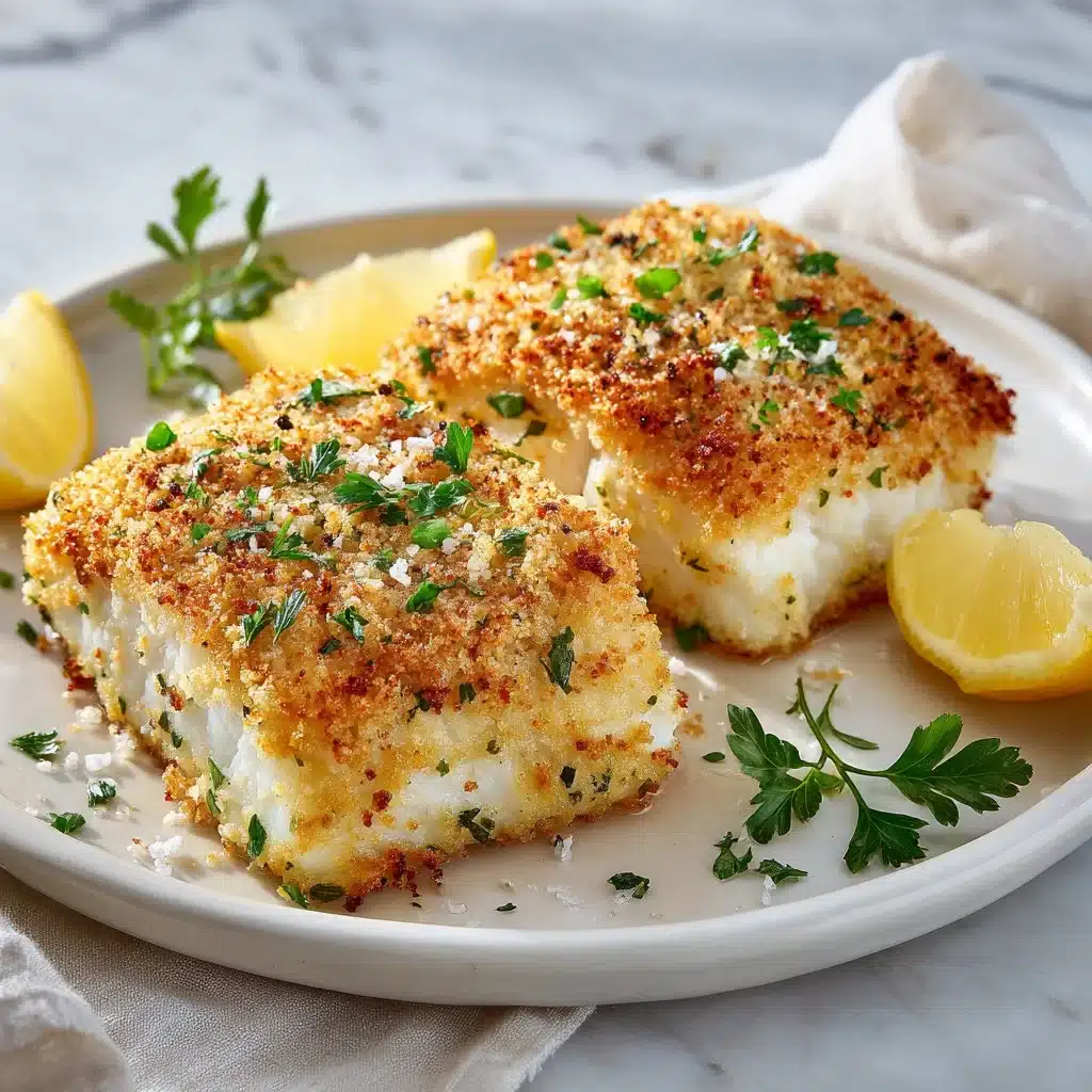 Garlic Parmesan Crusted Halibut