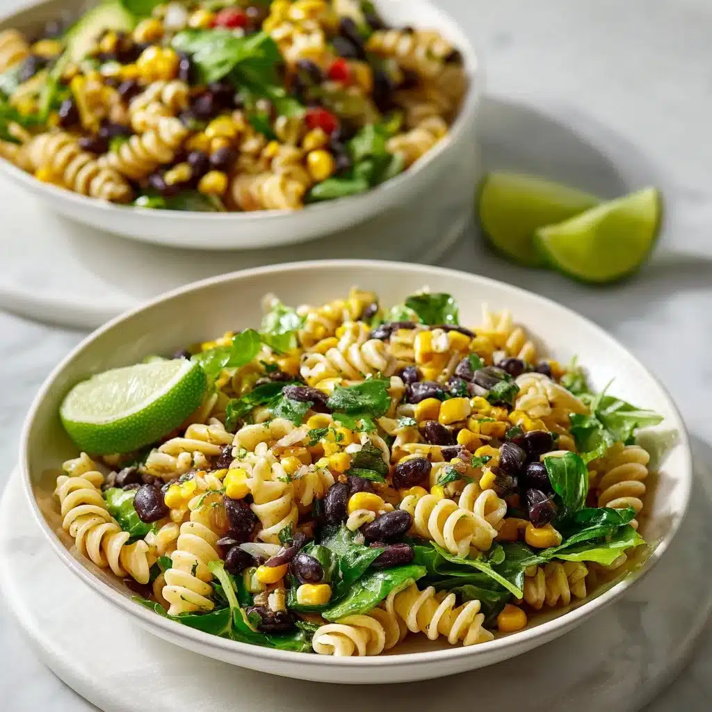 Healthy Black Bean and Corn Pasta Salad with Creamy Lime Dressing 3 Healthy black bean and corn pasta salad with creamy lime dressing.