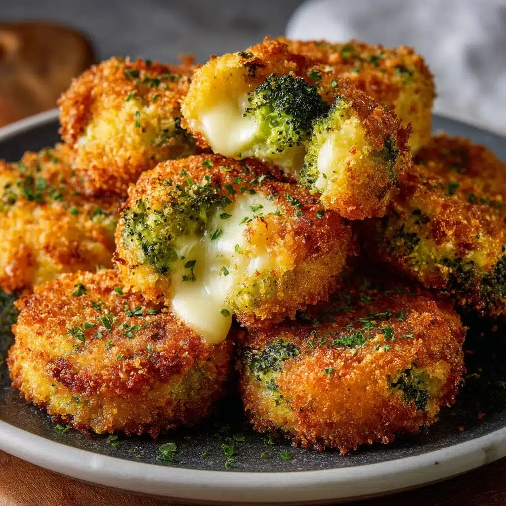 Low carb broccoli cheese rounds on a plate ready to eat
