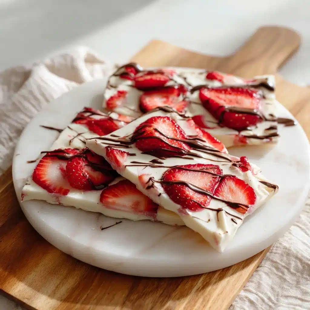Delightfully Creamy Strawberry Yogurt Bark Recipe 3 Delicious homemade strawberry yogurt bark with fresh strawberries