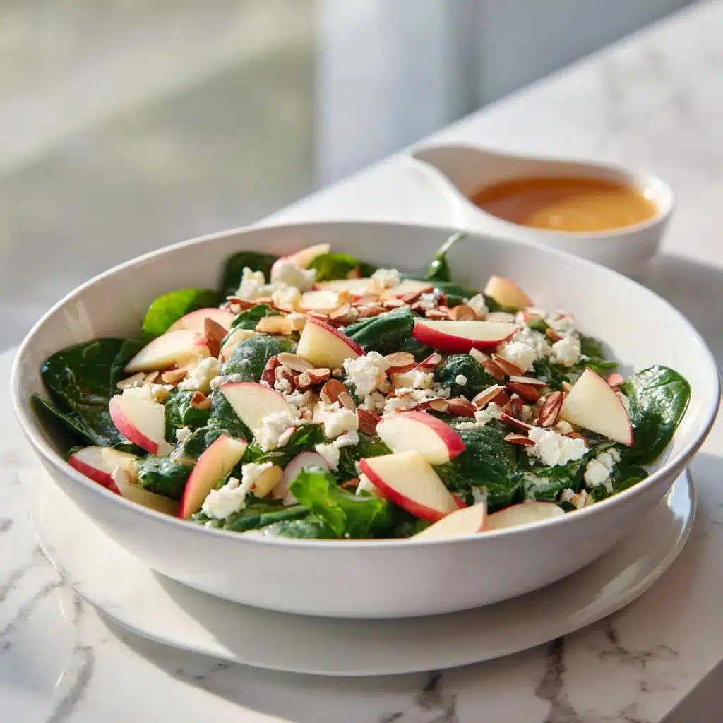 Crisp and Refreshing Apple Almond Feta Spinach Salad Recipe 4 Apple Almond Feta Spinach Salad
