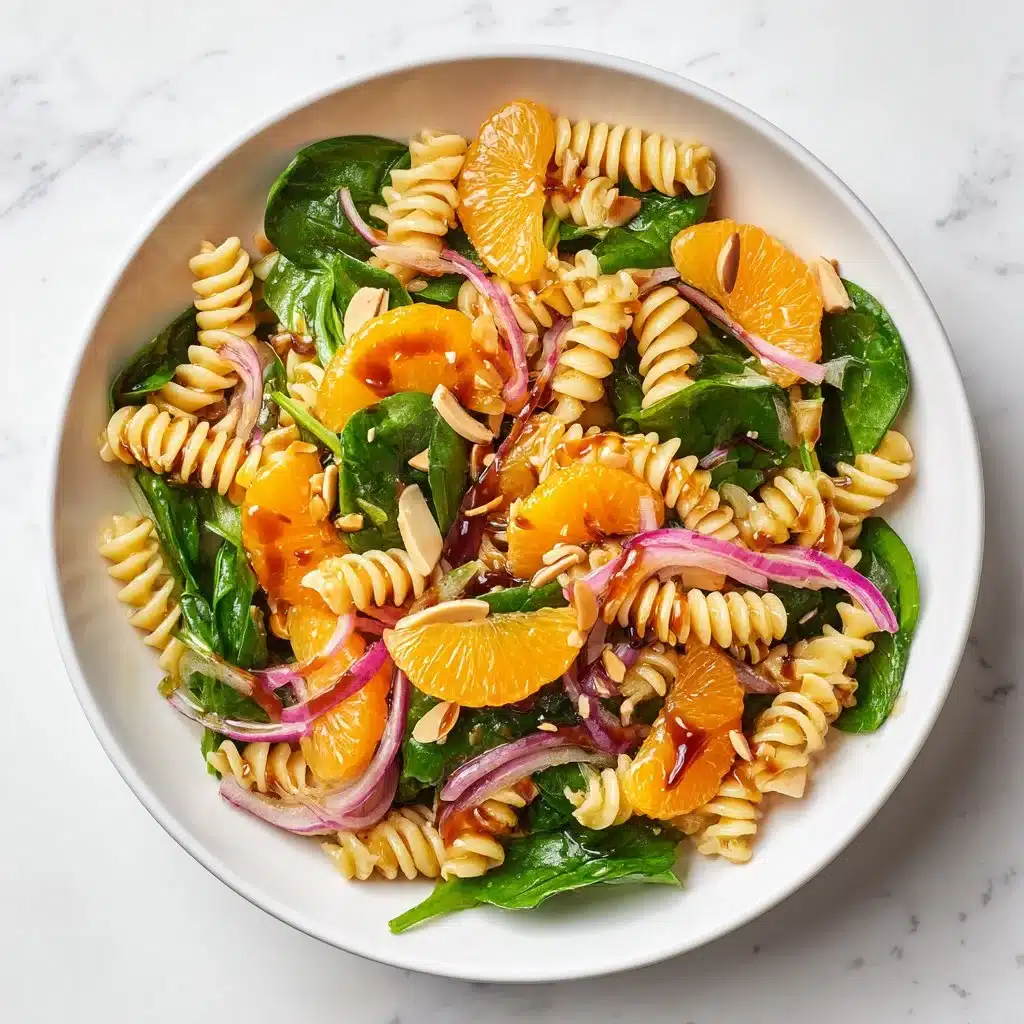 Flavorful Mandarin Pasta Spinach Salad with Teriyaki Dressing 4 Mandarin Pasta Spinach Salad with Teriyaki Dressing