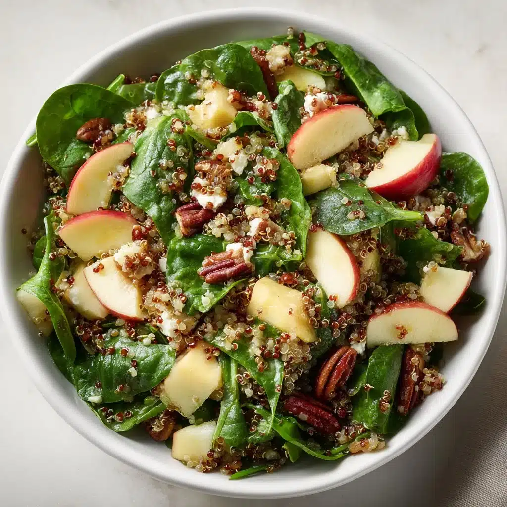 Spinach and Quinoa Salad: A Delightful Crunch of Flavor 3 Spinach quinoa salad with apples and pecans in a vibrant bowl