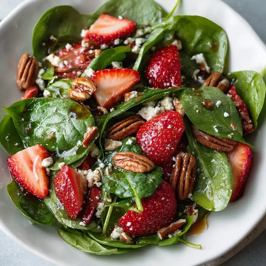 Spinach Strawberry Salad with Pecans: A Flavorful Delight 3 Fresh Spinach Strawberry Salad with Pecans and vibrant dressing