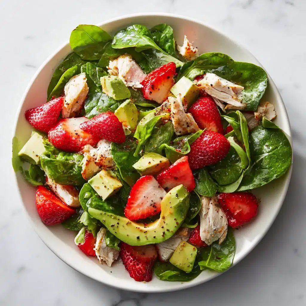 Strawberry Avocado Spinach Salad with Chicken