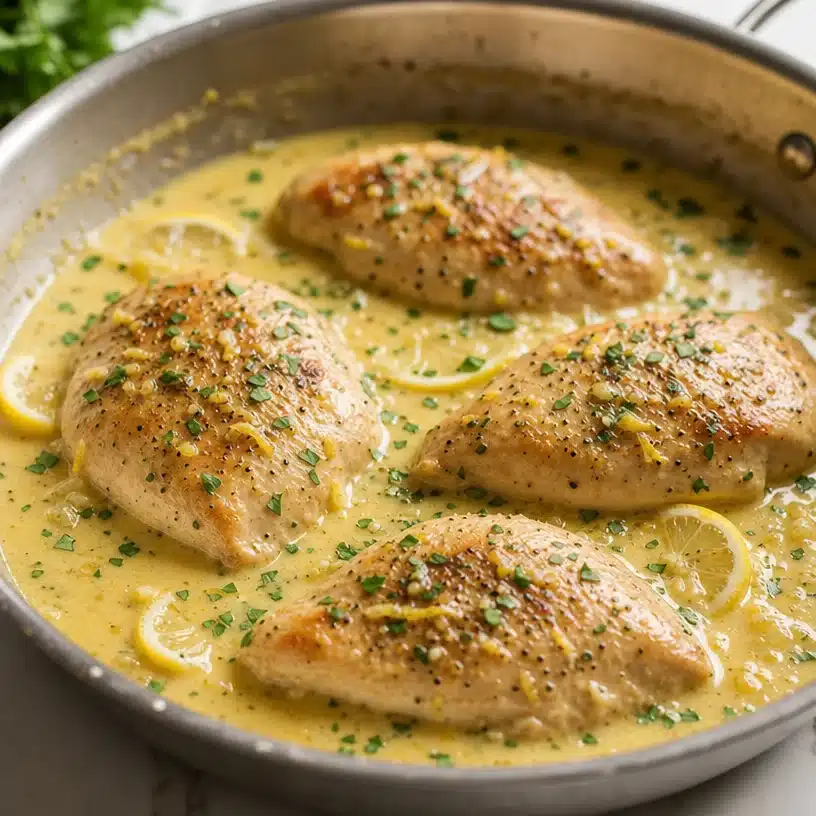Creamy Lemon Garlic Chicken Recipe: A Taste of Comfort 4 Creamy Lemon Garlic Chicken