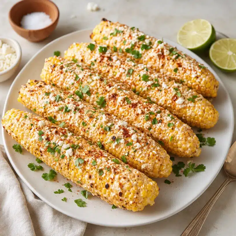 Creamy Mexican Street Corn: A Flavorful Twist on a Classic Dish 3 Delicious creamy Mexican street corn served in a bowl with spices and herbs