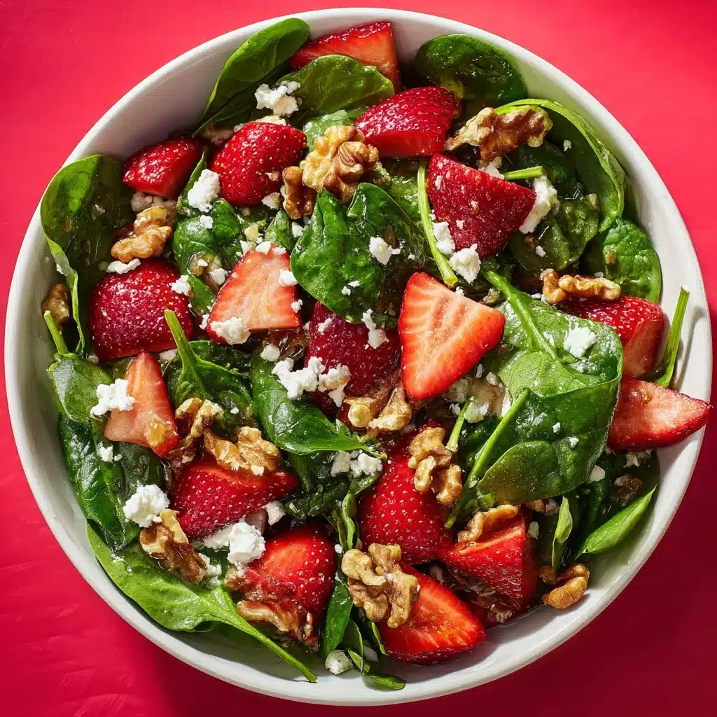 Fresh Strawberry Feta Spinach Salad with vibrant colors and healthy ingredients