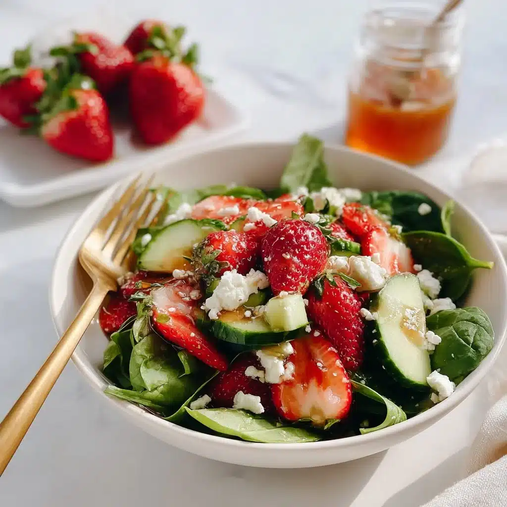 Refreshing Strawberry Feta Summer Salad Recipe 3 Strawberry Feta Summer Salad with fresh strawberries and feta cheese