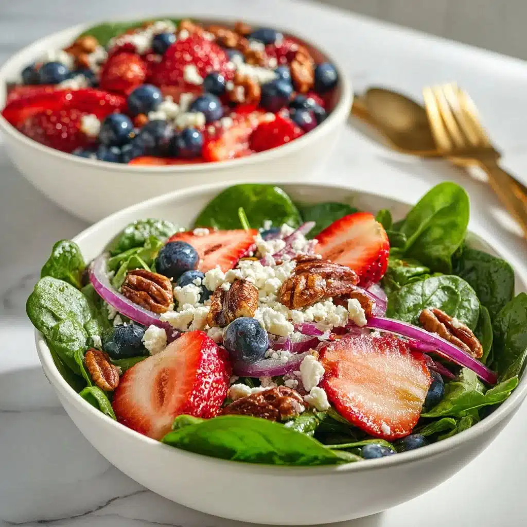 Fresh Strawberry Spinach Feta Salad with vibrant colors and healthy ingredients